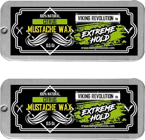 عبوتان من شمع الشارب - شمع اللحية والشارب القوي للرجال - ثبات قوي يساعد على تدريب الترويض والأناقة - روائح الحمضيات وخشب الصندل - 0.5 أونصة لكل منهما in Kuwait