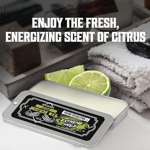 عبوتان من شمع الشارب - شمع اللحية والشارب القوي للرجال - ثبات قوي يساعد على تدريب الترويض والأناقة - روائح الحمضيات وخشب الصندل - 0.5 أونصة لكل منهما in Kuwait