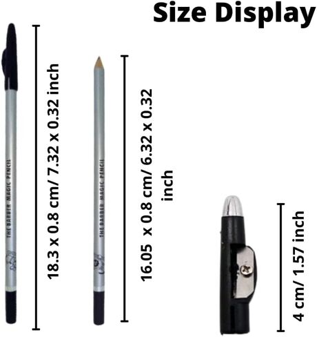 Barber Magic Pencil Supplies Lineup Tool 4 Men Perfect Hairline Over Beard, Mustache And Eyebrow Beard Stencil Works With Hair Trimming, Shaver And Razor With Built-in Sharpener in Saudi Arabia
