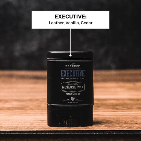 Live Bearded: Mustache Wax Stick - Made in the USA with All-Natural Ingredients - Beeswax, Lanolin, Jojoba Oil, Essential Oils - Medium Hold Mustache & Beard Wax for Men - 1880 Scent, 0.35 Oz in Kuwait