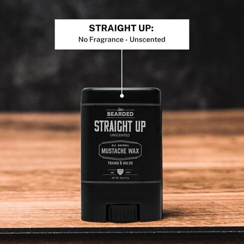 Live Bearded: Mustache Wax Stick - Made in the USA with All-Natural Ingredients - Beeswax, Lanolin, Jojoba Oil, Essential Oils - Medium Hold Mustache & Beard Wax for Men - 1880 Scent, 0.35 Oz in Kuwait