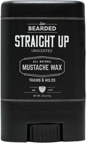 Live Bearded: Mustache Wax Stick - Made in the USA with All-Natural Ingredients - Beeswax, Lanolin, Jojoba Oil, Essential Oils - Medium Hold Mustache & Beard Wax for Men - 1880 Scent, 0.35 Oz in Kuwait