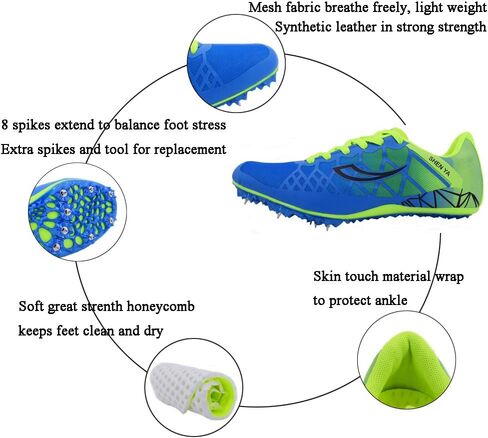 Ifrich Mens Womens Boys Girls Spikes Athletics Racing Running Shoes Track and Field Sneaker … in Kuwait