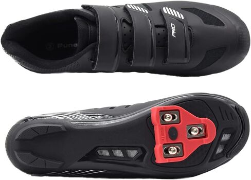 Punelmo Men's Highlighted Stripes Breathable Cycling Shoes with Look Delta Cleats Road Bike Shoes Indoor Bicycle Spinning Riding Shoe in Saudi Arabia