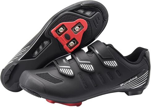 Punelmo Men's Highlighted Stripes Breathable Cycling Shoes with Look Delta Cleats Road Bike Shoes Indoor Bicycle Spinning Riding Shoe in Saudi Arabia