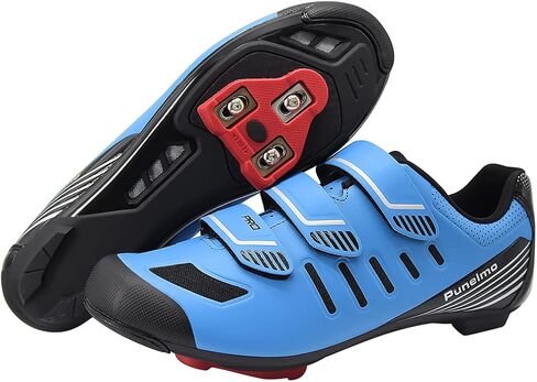 Punelmo Men's Highlighted Stripes Breathable Cycling Shoes with Look Delta Cleats Road Bike Shoes Indoor Bicycle Spinning Riding Shoe in Saudi Arabia
