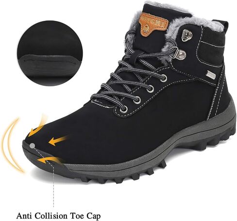 Mishansha Mens Hiking Boots Womens Winter Warm Snow Boot Water Resistant Non Slip Soft Lined in Saudi Arabia
