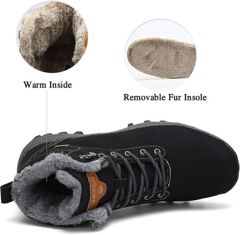 Mishansha Mens Hiking Boots Womens Winter Warm Snow Boot Water Resistant Non Slip Soft Lined in Saudi Arabia