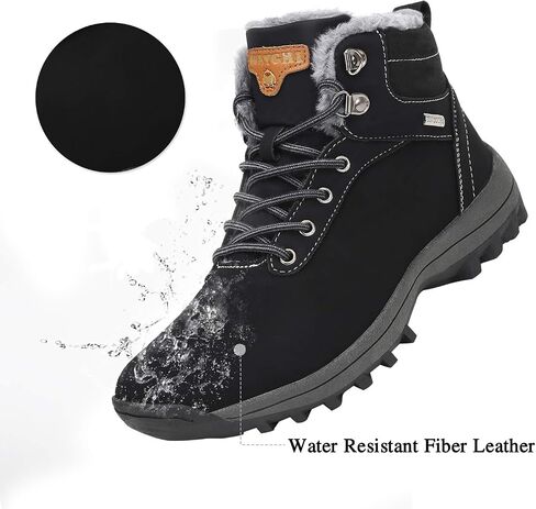 Mishansha Mens Hiking Boots Womens Winter Warm Snow Boot Water Resistant Non Slip Soft Lined in Saudi Arabia