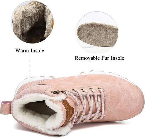 Mishansha Mens Hiking Boots Womens Winter Warm Snow Boot Water Resistant Non Slip Soft Lined in Saudi Arabia