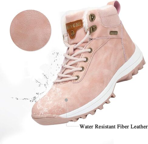 Mishansha Mens Hiking Boots Womens Winter Warm Snow Boot Water Resistant Non Slip Soft Lined in Saudi Arabia
