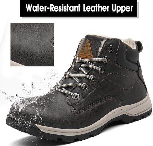 Mishansha Mens Hiking Boots Womens Winter Warm Snow Boot Water Resistant Non Slip Soft Lined in Saudi Arabia
