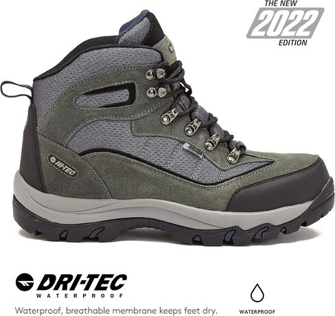 حذاء HI-TEC Skamania Mid WP مقاوم للماء للرجال للمشي لمسافات طويلة، موديل 2022 الجديد مع نعل خارجي مطاطي عالي الأداء - أحذية للممرات والجبال وحقائب الظهر in Saudi Arabia