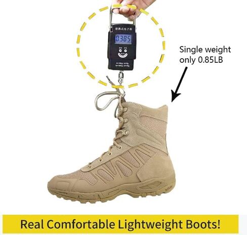 Men's Military Tactical Boots - Lightweight and Durable Work Boots for Outdoor, Combat, Jungle, Hiking, Backpacking in Kuwait