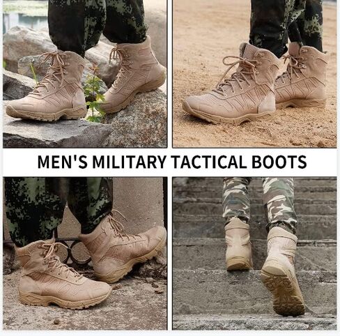 Men's Military Tactical Boots - Lightweight and Durable Work Boots for Outdoor, Combat, Jungle, Hiking, Backpacking in Kuwait