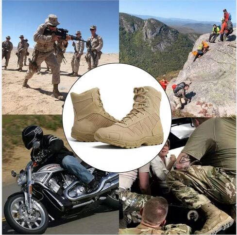 Men's Military Tactical Boots - Lightweight and Durable Work Boots for Outdoor, Combat, Jungle, Hiking, Backpacking in Kuwait
