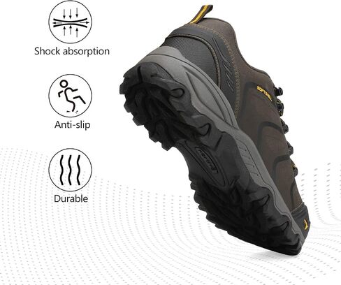 NORTIV 8 Men's Low Top Waterproof Hiking Shoes | Rubber Toe Cap, Slip-Resistant Outsole and Cushioned Comfort Provide Support for Hiking, Trekking and Outdoor Adventures in Kuwait
