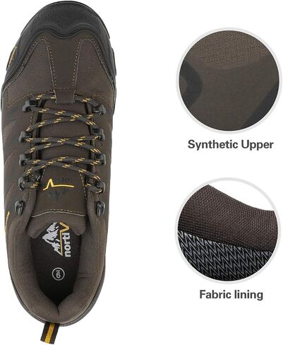 NORTIV 8 Men's Low Top Waterproof Hiking Shoes | Rubber Toe Cap, Slip-Resistant Outsole and Cushioned Comfort Provide Support for Hiking, Trekking and Outdoor Adventures in Kuwait