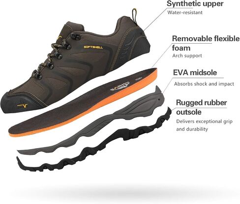NORTIV 8 Men's Low Top Waterproof Hiking Shoes | Rubber Toe Cap, Slip-Resistant Outsole and Cushioned Comfort Provide Support for Hiking, Trekking and Outdoor Adventures in Kuwait