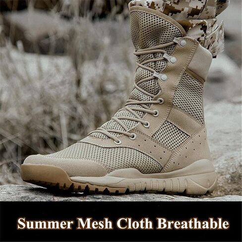 KEHAIOO Men Ultrallight Outdoor Climbing Shoes, Tactical Training Army Boots, Summer Breathable Mesh Hiking Desert Boot in Saudi Arabia