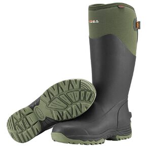 HISEA Rubber Rain Boots for Men, Waterproof Insulated Neoprene Hunting Boots, Durable Anti-Slip Outdoor Mud Boots for Hunting Gardening Farming Fishing Yard Working, Adjustable Calf in Saudi Arabia