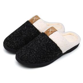 UBFEN Womens Mens Slippers Memory Foam Comfort Fuzzy Plush Lining Slip On House Shoes Indoor Outdoor