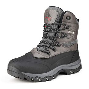 NORTIV 8 Men's Insulated Waterproof Construction Rubber Sole Winter Snow Ski Boots