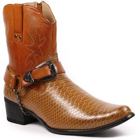 Metrocharm Diego-01 Men's Belt Buckle Chain Strap Western Cowboy Boots