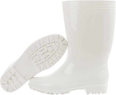 Comwarm Men's Mid-calf Rain Boots Waterproof Anti-Slip Black PVC Adult Outdoor Work Rubber Boots in Kuwait
