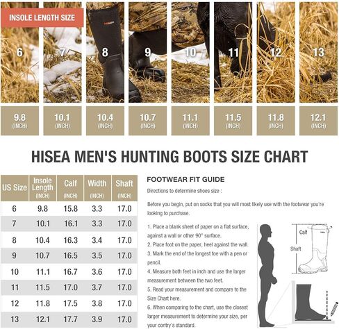 HISEA Apollo Basic Hunting Boots for Men Waterproof Rubber Boots Rain Boots Neoprene Mens Boots in Saudi Arabia