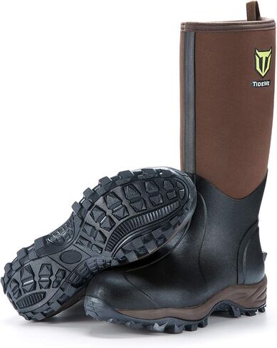TIDEWE Rubber Neoprene Boots for Men and Women, Waterproof Rain Boot | Sturdy 6mm Neoprene Hunting Boots for Arctic Outdoor Use, Heat-Retaining Insulation Rain Boots with Reinforced Toe in Saudi Arabia
