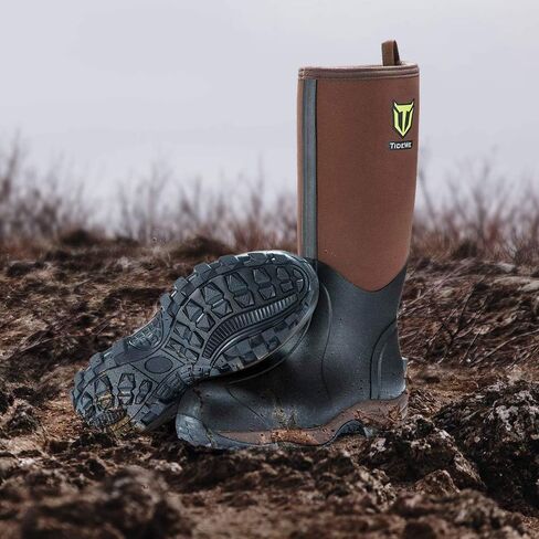 TIDEWE Rubber Neoprene Boots for Men and Women, Waterproof Rain Boot | Sturdy 6mm Neoprene Hunting Boots for Arctic Outdoor Use, Heat-Retaining Insulation Rain Boots with Reinforced Toe in Saudi Arabia