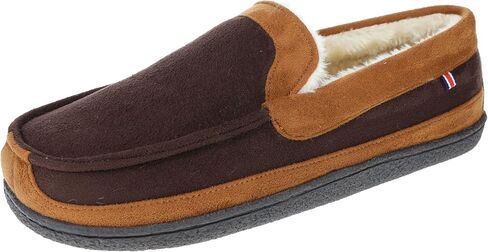 IZOD Men's Two-Tone Moccasin Slipper, Warm Soft Classic Slip-On, Men's Sizes 8 to 13 in Saudi Arabia
