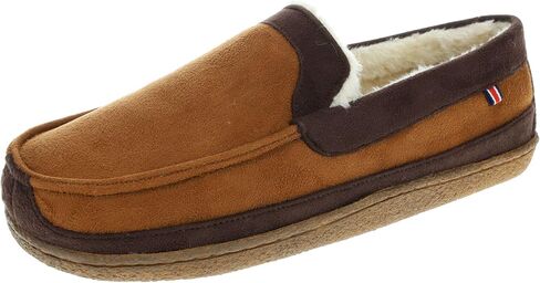IZOD Men's Two-Tone Moccasin Slipper, Warm Soft Classic Slip-On, Men's Sizes 8 to 13 in Saudi Arabia