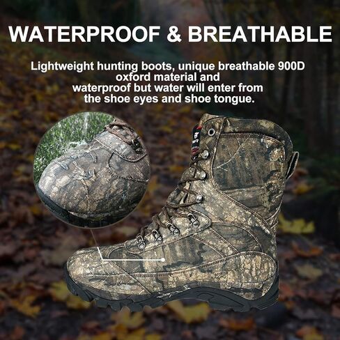 8 Fans Hunting Boots for Men,800g thinsulate Insulated Realtree Camo Boots with Memory Foam Insole for Turkey Hunting Hiking in Saudi Arabia