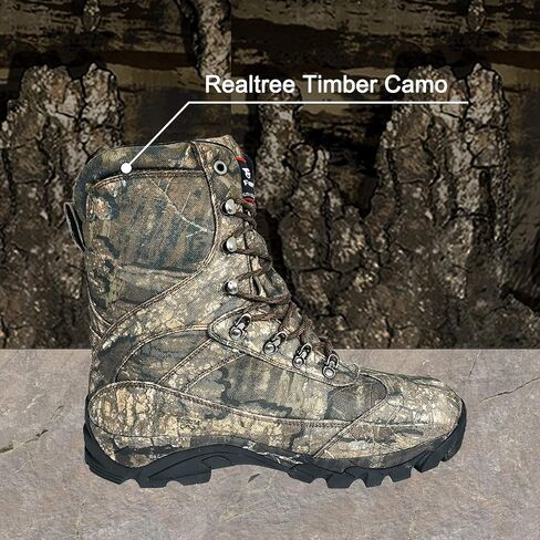 8 Fans Hunting Boots for Men,800g thinsulate Insulated Realtree Camo Boots with Memory Foam Insole for Turkey Hunting Hiking in Saudi Arabia
