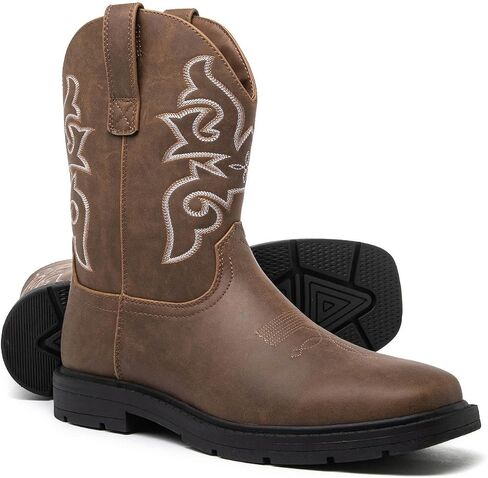Mens Cowboy Boots - Square Toe Cowboy Boots for Men Traditional Mens Western Boots - Mens Boots Square Toe Style - Cowboy Work Boots Men - Cowboys Boots in Saudi Arabia
