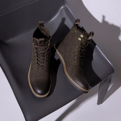 Vostey Mens Boots Motorcycle Casual Boots For Men Waterproof Chukka Boots Mens in Kuwait