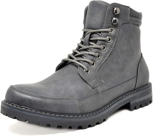 Bruno Marc Men's Motorcycle Combat Oxford Boot Fur Lining Warm Zipper Boots in Kuwait