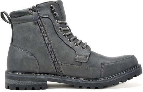 Bruno Marc Men's Motorcycle Combat Oxford Boot Fur Lining Warm Zipper Boots in Kuwait