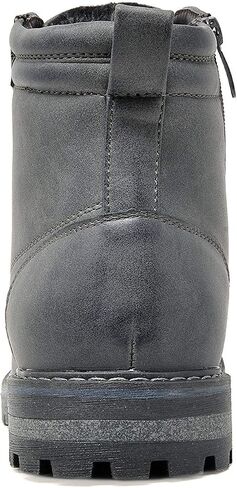 Bruno Marc Men's Motorcycle Combat Oxford Boot Fur Lining Warm Zipper Boots in Kuwait
