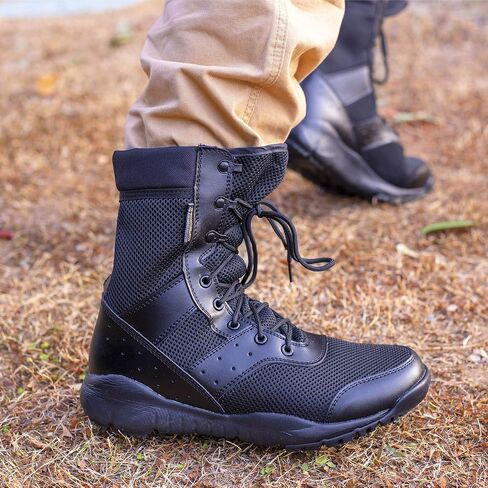 WWOODTOMLINSON Men's LD Lightweight Combat Boots Microfiber/Suede Leather Military Tactical Boots in Saudi Arabia