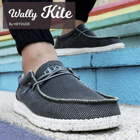 Hey Dude Men's Wally Kite Various Sizes and Colors | Men’s Shoes | Men's Lace-Up Loafers | Lightweight and Comfortable in Saudi Arabia