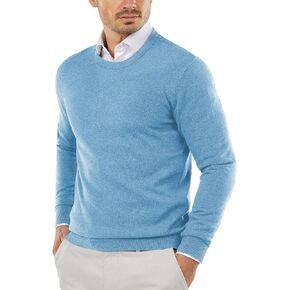 COOFANDY Men's Crew Neck Sweater Slim Fit Lightweight Sweatshirts Knitted Pullover for Casual Or Dressy Wear