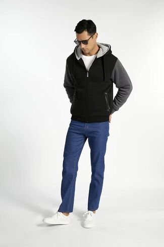 SWISSWELL Men Hoodies Zip Up Fleece Jacket Heavyweight Sherpa Lined Hooded Sweatshirt Warm Thick Winter Coat in Saudi Arabia