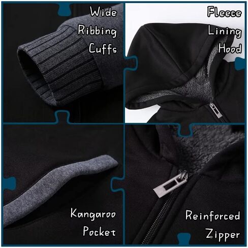 SWISSWELL Men Hoodies Zip Up Fleece Jacket Heavyweight Sherpa Lined Hooded Sweatshirt Warm Thick Winter Coat in Saudi Arabia