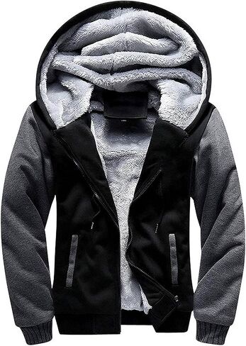 SWISSWELL Men Hoodies Zip Up Fleece Jacket Heavyweight Sherpa Lined Hooded Sweatshirt Warm Thick Winter Coat in Saudi Arabia