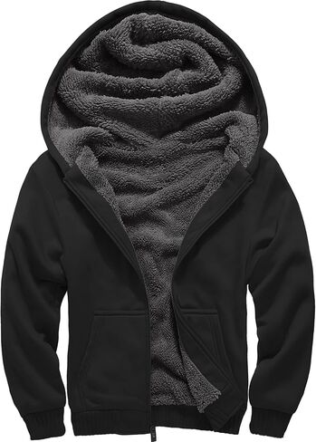 SWISSWELL Men Hoodies Zip Up Fleece Jacket Heavyweight Sherpa Lined Hooded Sweatshirt Warm Thick Winter Coat in Saudi Arabia