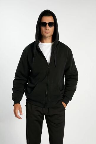 SWISSWELL Men Hoodies Zip Up Fleece Jacket Heavyweight Sherpa Lined Hooded Sweatshirt Warm Thick Winter Coat in Saudi Arabia