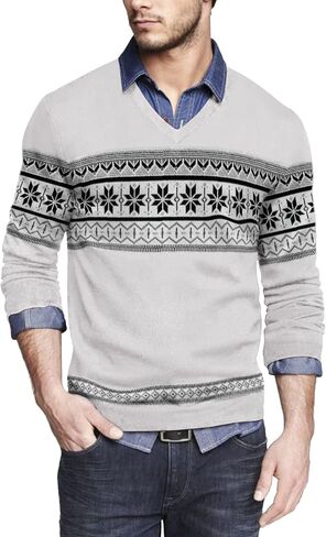 COOFANDY Men Casual V Neck Sweater Ribbed Knit Slim Fit Long Sleeve Pullover Top in Saudi Arabia